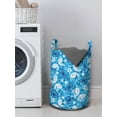 thumbnail image 3 of Spring Laundry Bag, Nature Design Butterflies and Flowers Pattern, Hamper Basket with Handles Drawstring Closure for Laundromats, 13" x 19", Azure Blue Coral, by Ambesonne, 3 of 4