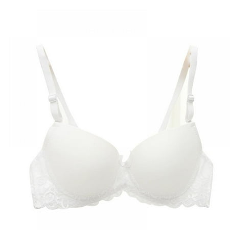 

Women s Sexy Bra Lace Push-up Breast Adjustment Push Up Support Bra A B Cup White