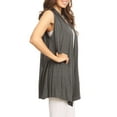 thumbnail image 2 of Moa Collection Women's Casual Open Draped Front Solid Cardigan Vest, 2 of 6