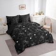 thumbnail image 2 of Erosebridal Girls Cute Ribbon Bow Twin Bedding Sets 7-Piece,Love Heart Print Bedding Comforter Set for Kids Teens,Black Reversible,Microfiber Bedroom Decor, 2 of 6