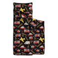 thumbnail image 2 of Fireman and Helicopter Black Pattern Teens Toddler Nap Mat with Pillow, Sleeping Mat Bag for Preschool Daycare 50"x20", 2 of 6