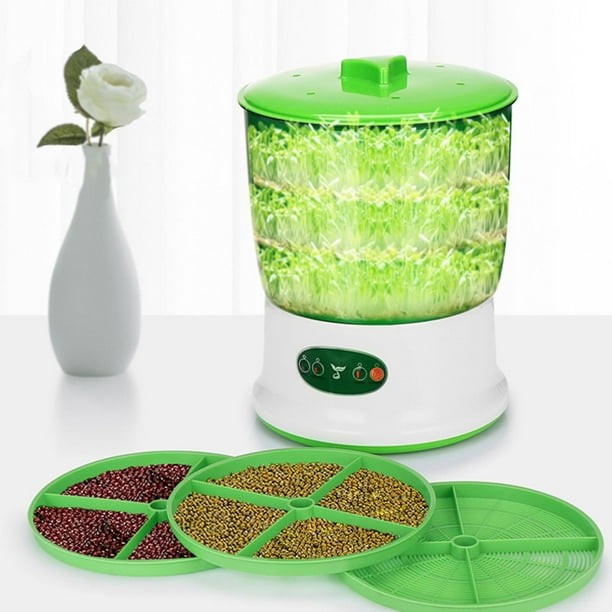Máquina de brotes de soja, Kit de de brotes de soja, práctico y Visible con 3 modos estacionales, pulverizador de 360 grados para soja