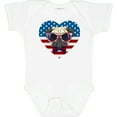 thumbnail image 3 of Inktastic Pug Dog Patriotic US Flag Heart Boys or Girls Baby Bodysuit, 3 of 5