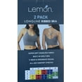 thumbnail image 2 of LEMON 2 Pack Seamless Longline Ribbed Bra (Black/Grey, Small), 2 of 2