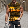 thumbnail image 1 of EGNMCR Débardeurs Hommes Nouvelle Mode Décontractée Sans Manches Col Rond Imprimé Hawaïen Sport, 1 of 5
