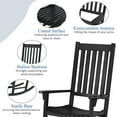 thumbnail image 4 of Giantex Set of 2 Wooden Rocking Chair, Slatted High Back Wood Rocker, Black, 4 of 10
