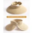 thumbnail image 2 of Sun Visor Hats for Women Wide Brim Straw Ponytail Summer Beach Hat UV UPF Packable Foldable Travel, 2 of 5