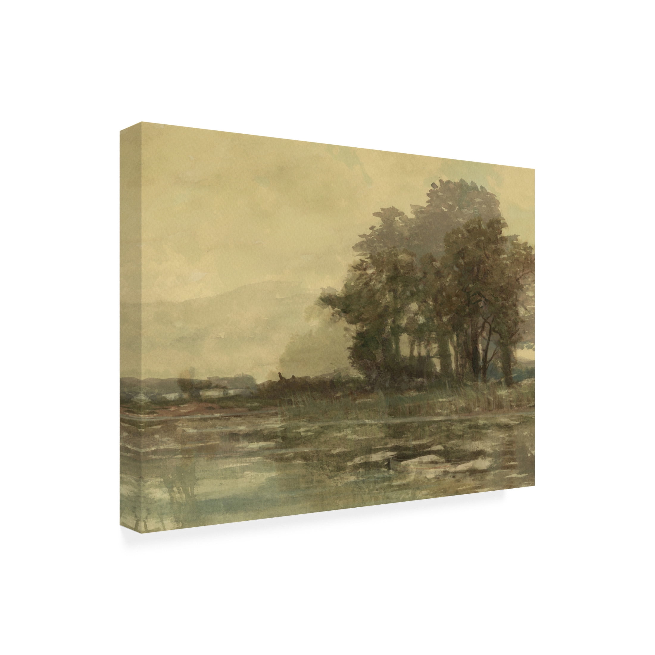 Canvas Wall Art - Stellar Design Studio 'Sunset Pond I' Wall Art for Living Room, Bedroom, or Office Décor by Trademark Fine Art - 19 x 14 Inches