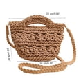 thumbnail image 3 of 2024 Woven Crossbody Bag Cotton Vacation Beach Bag Fashion Hollow Bag for Girl Women Travel Bag Versatile Handbag Tote rose red, 3 of 4