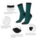 thumbnail image 4 of Balery Black And Teal Checkerboard Calcetas Largas con Estampado para Hombre y Mujer – Suaves y Transpirables, Talla Única (US 5-11), 4 of 6