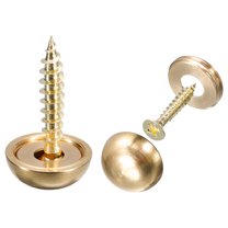 Uxcell 4Pack 15mm Decorative Screws with Caps Mirror Screws for Mirrors Tables Gold