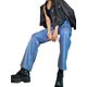 thumbnail image 2 of Lucakuins Pantalones de cuero para mujer, pantalones casuales rectos sueltos con bolsillos laterales de cintura alta Lucakuins  S-XL, 2 of 5