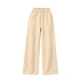 thumbnail image 3 of Wiyuqeen Girls Straight Wide Leg Track Pants RUffle Waist Casual Baggy Athletic Pants Loose Jogger Sweatpants with Pocket 5-15 Years, 3 of 7
