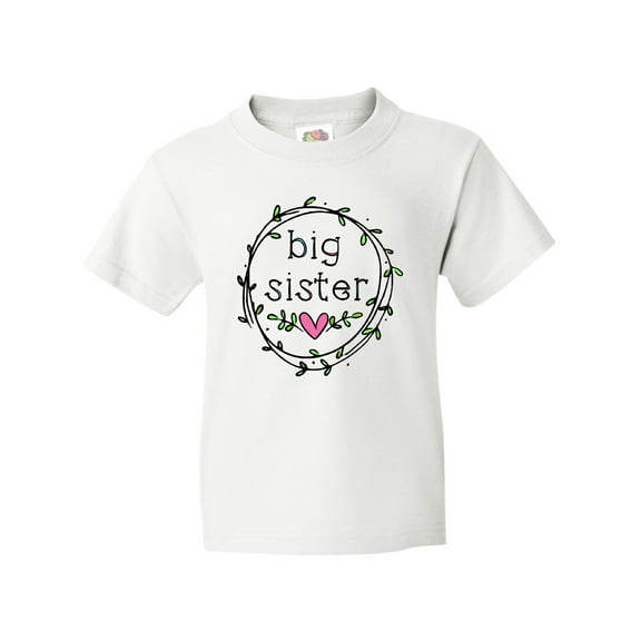 Inktastic Big Sister Leaves, Circle, Heart Youth T-Shirt