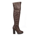 thumbnail image 2 of New Women Wild Diva Kimber-01 Leatherette Thig High Chunky Heel Riding Bootie Sz, 2 of 5