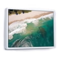 thumbnail image 2 of Designart "Aerial View Green Waves II" Coastal Framed Wall Art - Coastal Green Coastal Beach Bedroom Framed Canvas Wall Art, 2 of 6