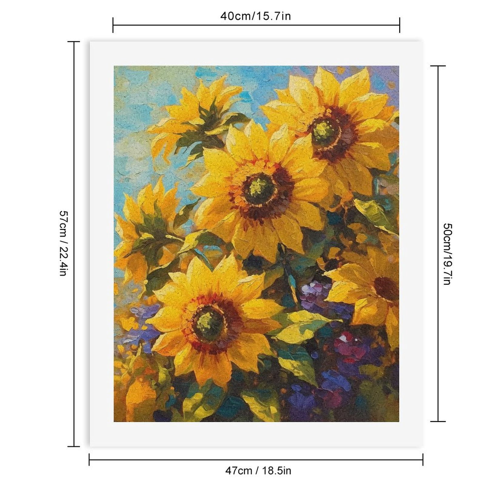 Paint By Numbers Kit for Adults Beginner - DIY Sunflowers Colorful Oil Painting Art Canvas Painting Kits for Adults, Frameless Paint By Number for Adults for Home Wall Decor 16x20 Inch