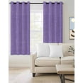 thumbnail image 2 of Purple Linen Texture Blackout Curtains 90 Inches Long, Farmhouse Solid Color 2 Panels, Thermal Insulated Room Darkening Drapes with Grommets, 52W x 90L Each Panel, 2 of 9