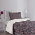 thumbnail image 3 of Ambesonne Leopard Print Quilted Bedspread Set 2 Pcs, Cheetah Panther Spots, Twin Size, Black Grey and Pink, 3 of 5