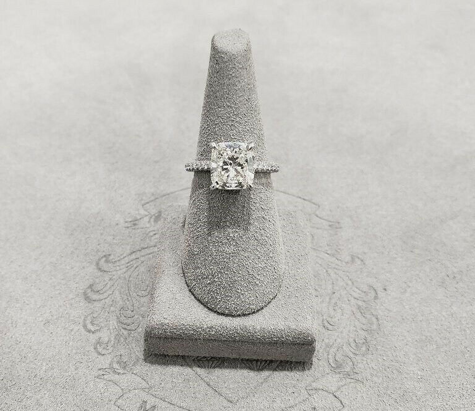 HeartsAndYou 1.6ct Cushion Cut Moissanite Engagement Ring for Women Accent Solitaire 18k White Gold Over Silver