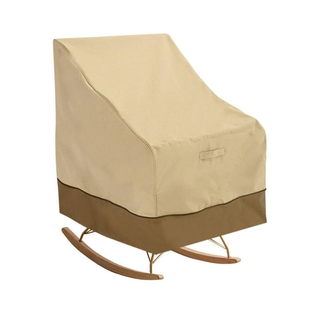 Outdoor Waterproof Rocking Chair Cover Dustproof Silver Coated Cloth Children Park Front Yard Chairs Covers Accessories Beige Brown