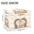 thumbnail image 3 of Hedgehogs Popcorn Storage Basket for Shelves Foldable Container Organizer for Organizing Toys Clothes Books with Handles, 3 of 7