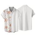 thumbnail image 7 of IROINNID Christmas Funny T-Shirt for Men Snowflake Print Hawaiian Tops Xmas Vacation Holiday Gift Button Up Shirt,White, 7 of 7