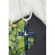 Eden Merry by James Lawrence 221916 Cross Necklace, Blue & Silver