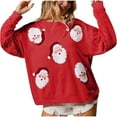 thumbnail image 2 of Wancir Women Sparkle Sequin Christmas Sweatshirt Santa Graphic Crewneck Sweater Long Sleeve Xmas Pullover Tops, 2 of 8