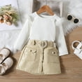 thumbnail image 2 of Sngxgn Girls Dresses 2 Piece Outfit Dress with Crop Button up Blouse Clothing(White,120), 2 of 3
