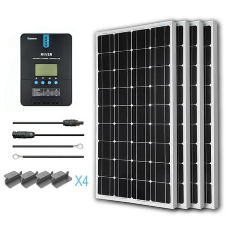 Renogy 400W 12V Solar Panel Monocrystalline Off Grid Starter Kit with 40A Rover MPPT Charger Controller