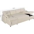 thumbnail image 2 of Roomy Homy Sleeper Sofa, 110 inch Oversize - 2 in 1 Pull Out Bed, Sectional Sleeper Sofa with Double Storage Chaise for Living Room, Beige Chenille Couch, 2 of 8
