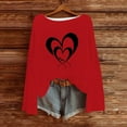 thumbnail image 4 of Amidoa Valentines Women's Sweater Black Plus Size Long Sleeve Knit Sweaters Winter Love Heart Tops Ladies Blouses L, 4 of 6