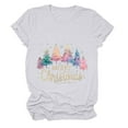 thumbnail image 6 of larppty Christmas Shirts for Women Christmas Tree Printed Tshirts Short Sleeve Round Neck Tops (White, S), 6 of 6
