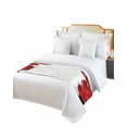 thumbnail image 2 of Xipuska Red Marble Crack Bed Runners for Cal King Size Bed, Decorative Bed Throws for Foot of Bed, Modern Abstract Geometric Texture Bed Runner Sofa Throw Bedding Scarf Slipcover for Bedroom, 2 of 6