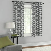 Mainstays Thermal Wave Print Room Darkening Rod Pocket Window Curtain Panel Pair, Set of 2, Gray, 30 x 63
