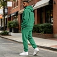 thumbnail image 4 of TOMVIGX Mens Track Suits 2 Piece Set Solid Zip up Hoodie & Drawstring Joggers Trendy Casual Athletic Sweatsuit Outfits, 4 of 6