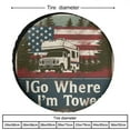 thumbnail image 2 of Camping Spare Tire Cover 12 Inch I Go Where I'm Towed American Flag Waterproof Polyester Wheel Protectors Wheel Covers Camper Or Travel Trailer for Camper Trailer Truck SUV Universal, 2 of 8