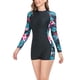 thumbnail image 1 of Traje de baño de una pieza Ticfox para mujer de manga larga con estampado floral, 1 of 6