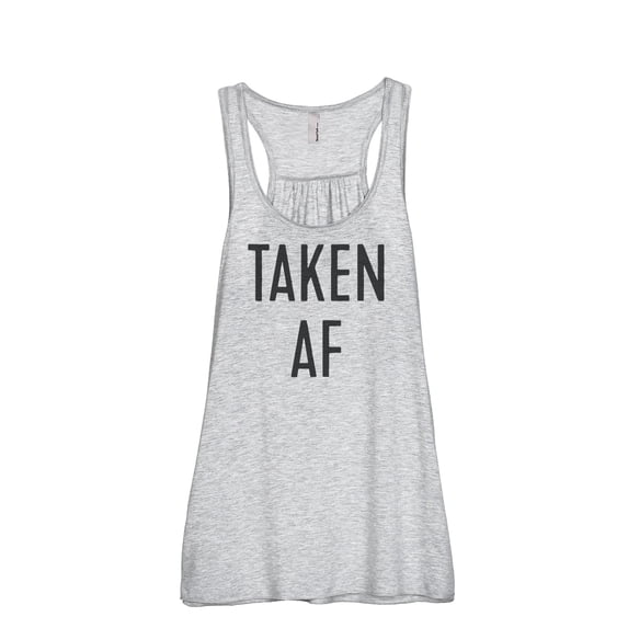 Thread Tank Taken AF Women's Sleeveless Flowy Racerback Tank Top Sport Grey Small