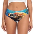 thumbnail image 1 of Balery Colorful Underwater Sea Turtle Ropa Interior de Algodón para Mujer con Dibujo – Braguitas Cómodas y Elásticas, Estilo Clásico-Large, 1 of 6