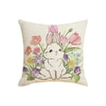 thumbnail image 1 of SIYTUAU Easter Rabbit Pillow Cover 45X45 Cm Linen Decorative Square Cushion Cover For Sofa Couch Home Spring Decor A, 1 of 7