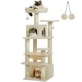 thumbnail image 3 of PAWZ Road 53" Large Cat Tree with Spacious Hammocks and Big Condos Cat Tower for Indoor Cat Beige, 3 of 10