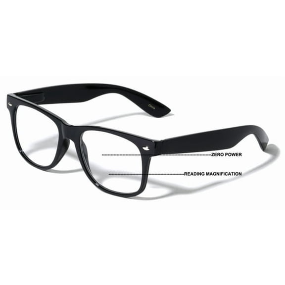 HBMYN Progressive Clear Bifocal Reading Glasses-No Line Or Bubble-Zero Power on Top Reader-Classic Comfortable Design 1.50