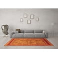 thumbnail image 3 of Ahgly Company Indoor Round Oriental Orange Industrial Area Rugs, 8' Round, 3 of 4