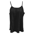 thumbnail image 4 of Spaghetti Strap Tops for Women, Yigetop Tank Top Women's Summer Sleeveless Spaghetti Straps Tops Neck Loose Pleated Tops Casual A Line Tank Tops Flowy Tank Tops for Women Black L, 4 of 5