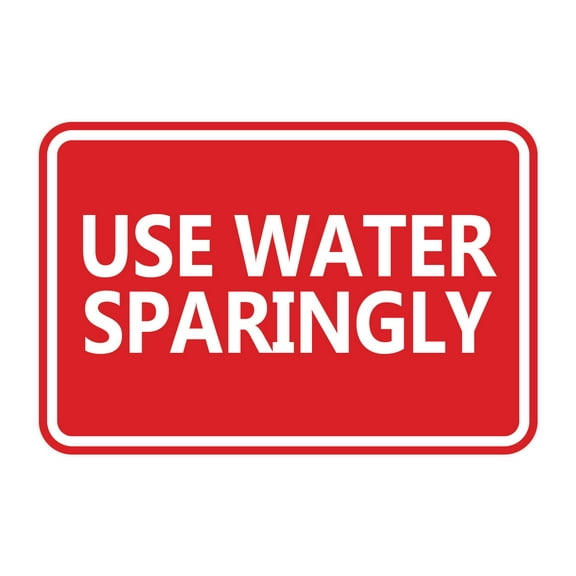 Signs ByLITA Classic Framed Use Water Sparingly Door or Wall Sign | Eco-Friendly Home Sign (Red) - Large
