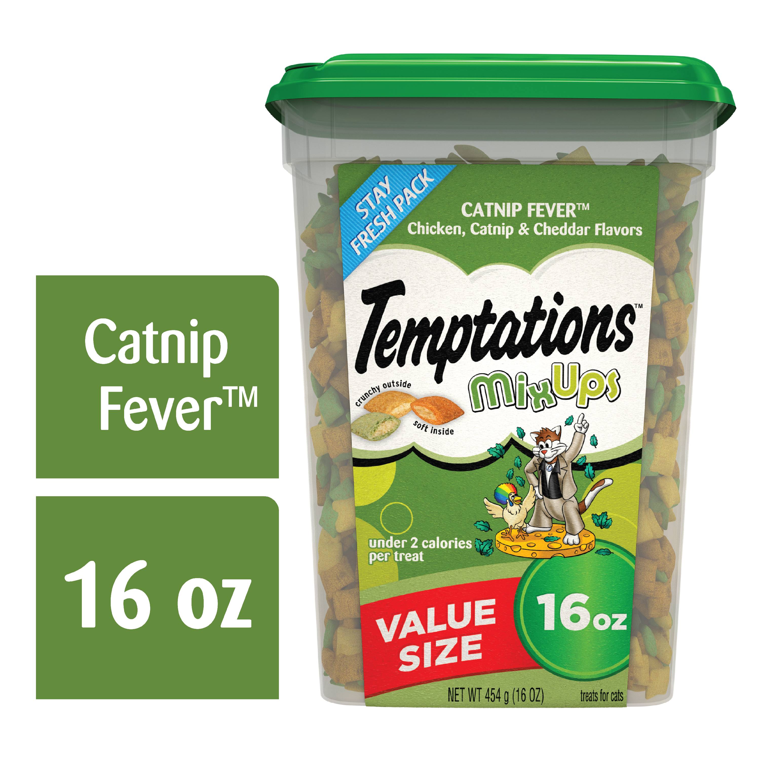 TEMPTATIONS MIXUPS Crunchy And Soft Cat Treats Catnip Fever Flavor 16 TEMPTATIONS MIXUPS Crunchy And Soft Cat Treats Catnip Fever Flavor 16
