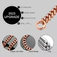 thumbnail image 4 of Gzmzc Collar De Cadena Para Perro, Oro Rosa Pulido, 12 Mm, A, 4 of 6
