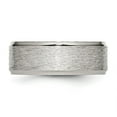 thumbnail image 7 of Auriga Fine Jewelry Stainless Steel Polished with Grain Finish Center 8 mm Ridged Edge Band for Women Size 11.5, 7 of 7